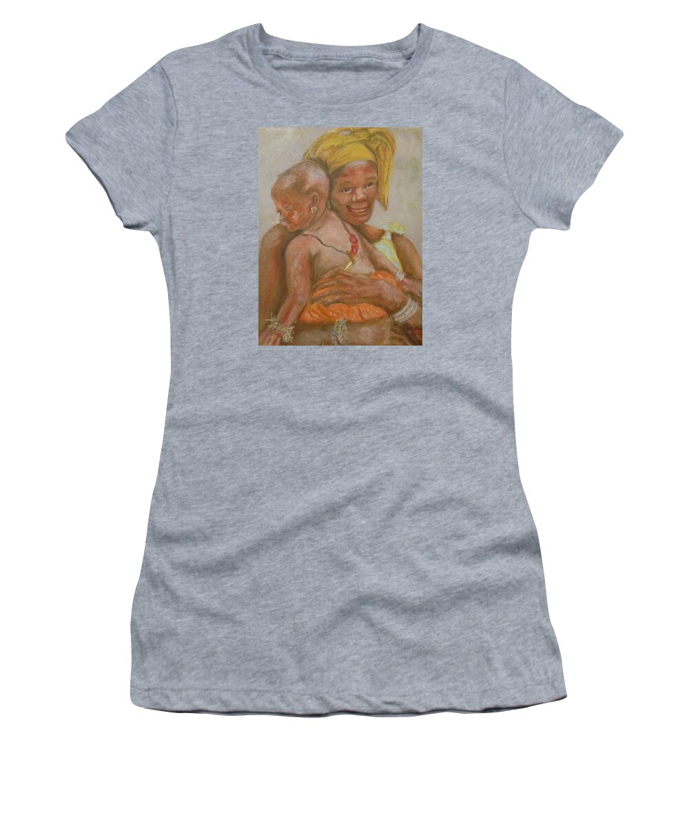 Baby Women's T-Shirt featuring the pastel Mother and Child by Barbara O'Toole