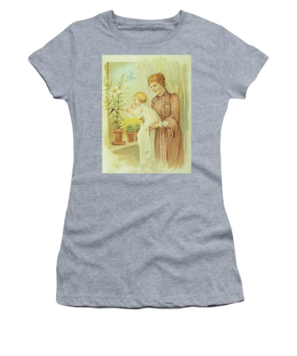 Frances Brundage Women's T-Shirt featuring the painting Mother and child by Reynold Jay