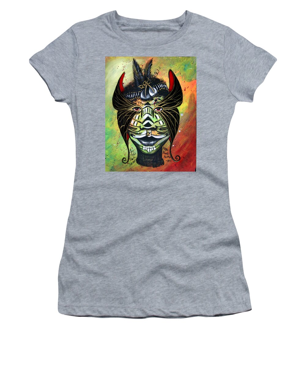 Eyes Women's T-Shirt featuring the painting Mother Earth 810 by M E