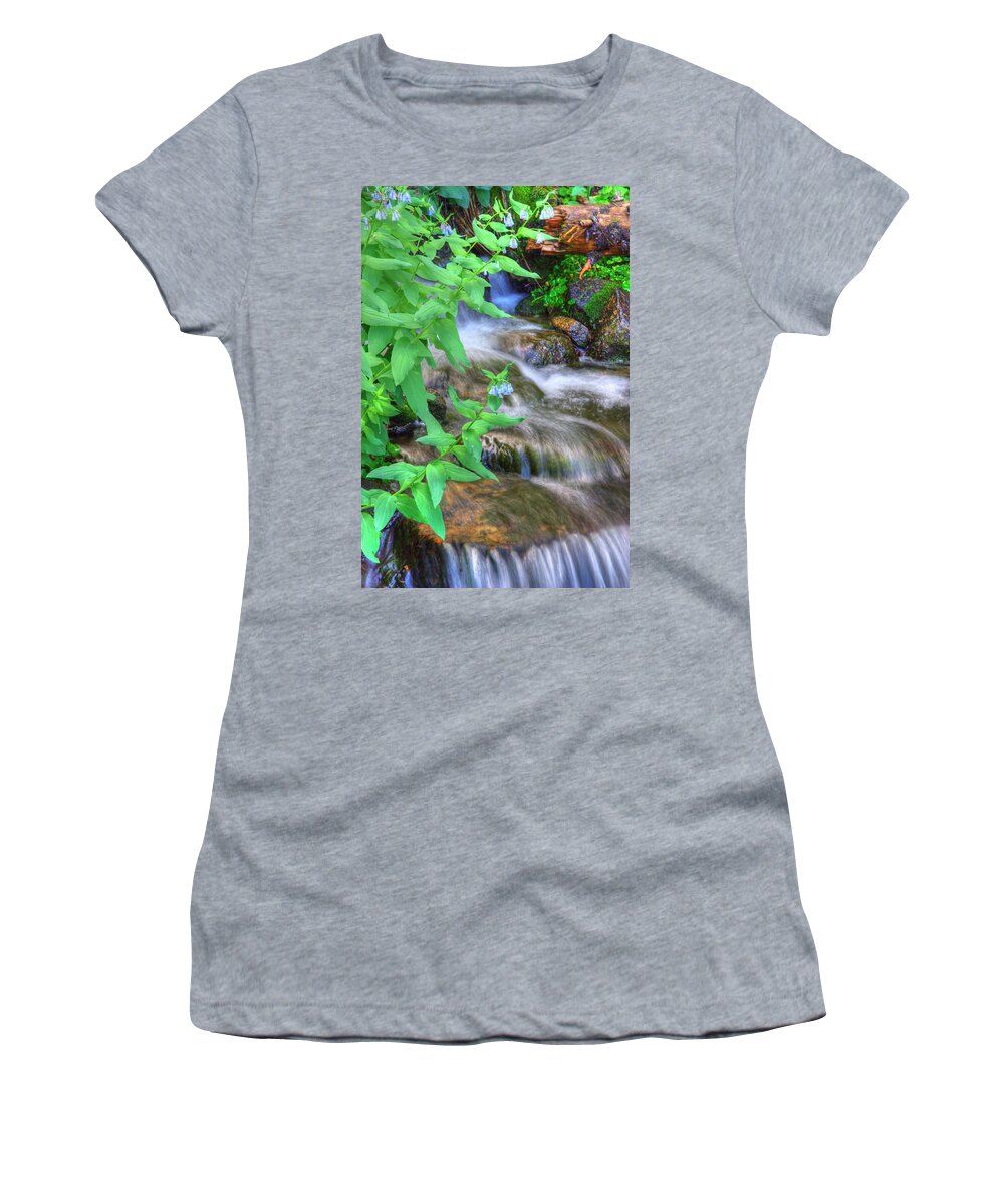 Mountain Bluebell Women's T-Shirt featuring the photograph Mounain Bluebells by Douglas Pulsipher