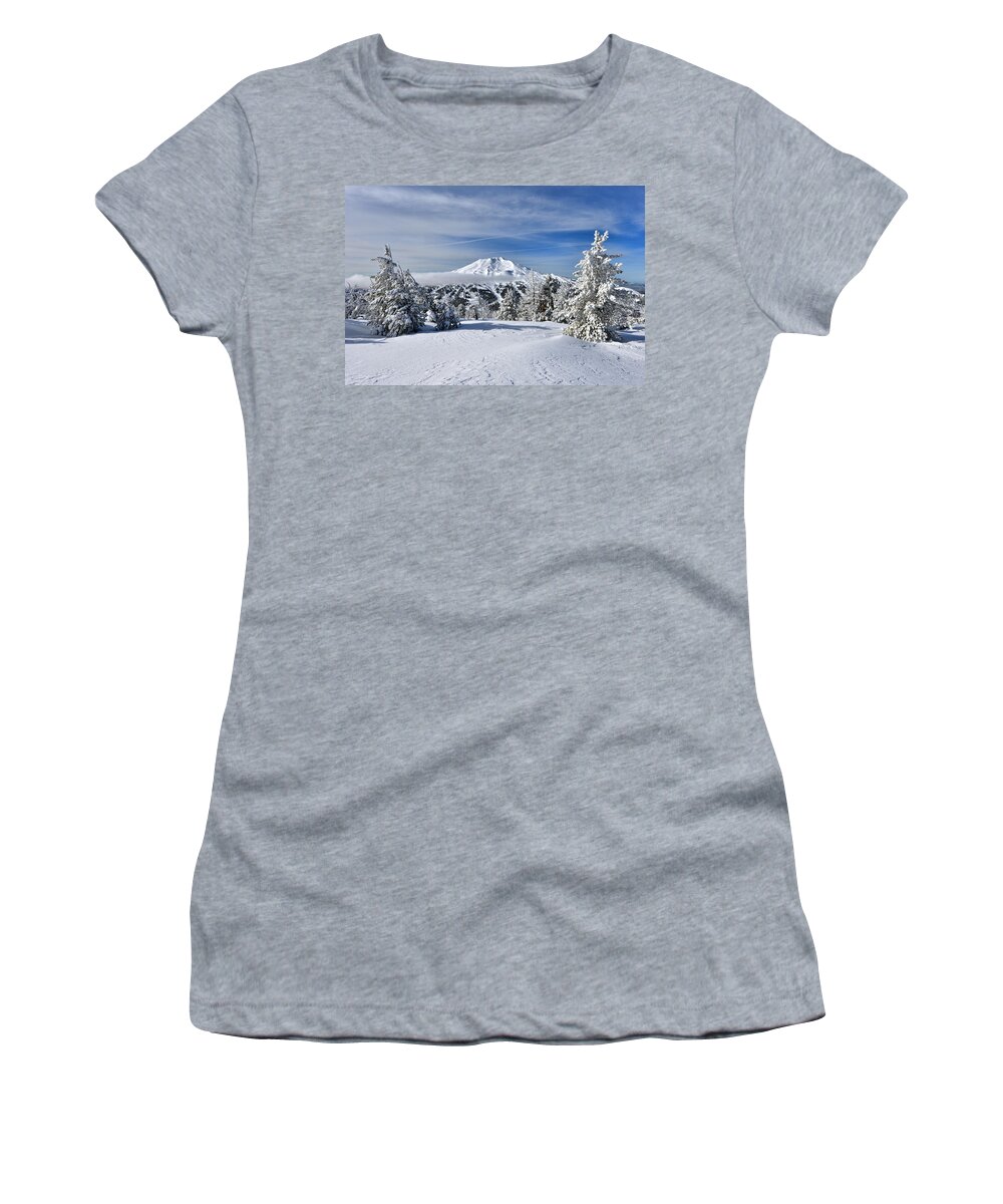 Mark Whitt Women's T-Shirt featuring the photograph Mount Bachelor Winter by Mark Whitt