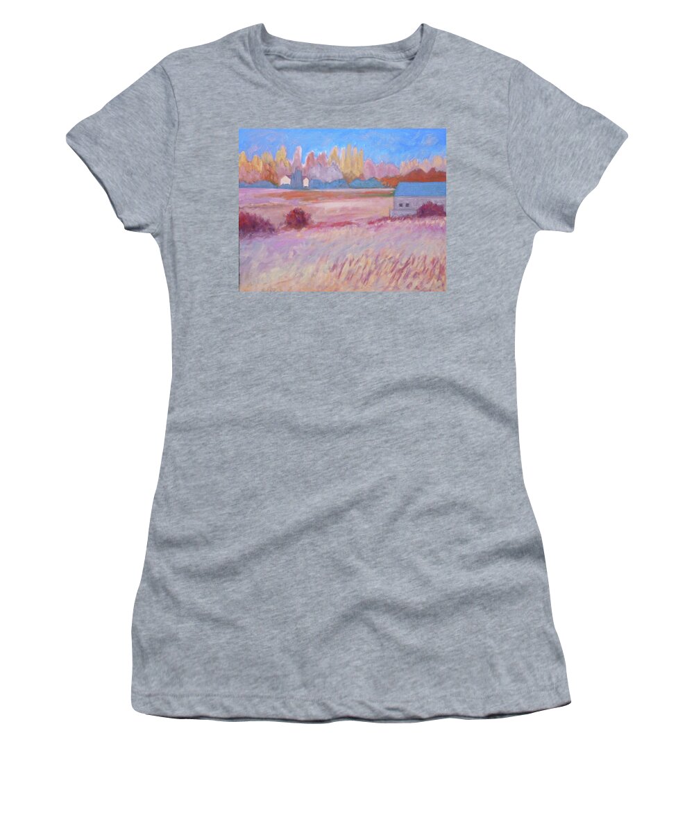 Landscape Women's T-Shirt featuring the painting Mount Vernon Barn by Stan Chraminski
