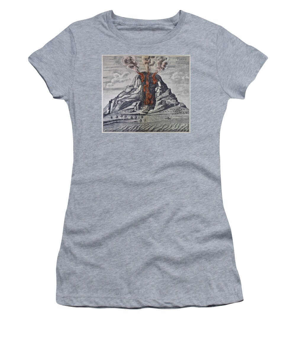 1665 Women's T-Shirt featuring the photograph Mount Vesuvius, 1665 by Granger