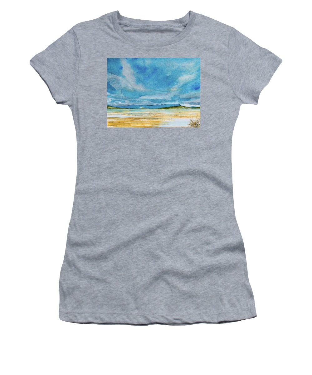 Afternoon Women's T-Shirt featuring the painting View of Mount Wellington from South Bruny Island by Dorothy Darden