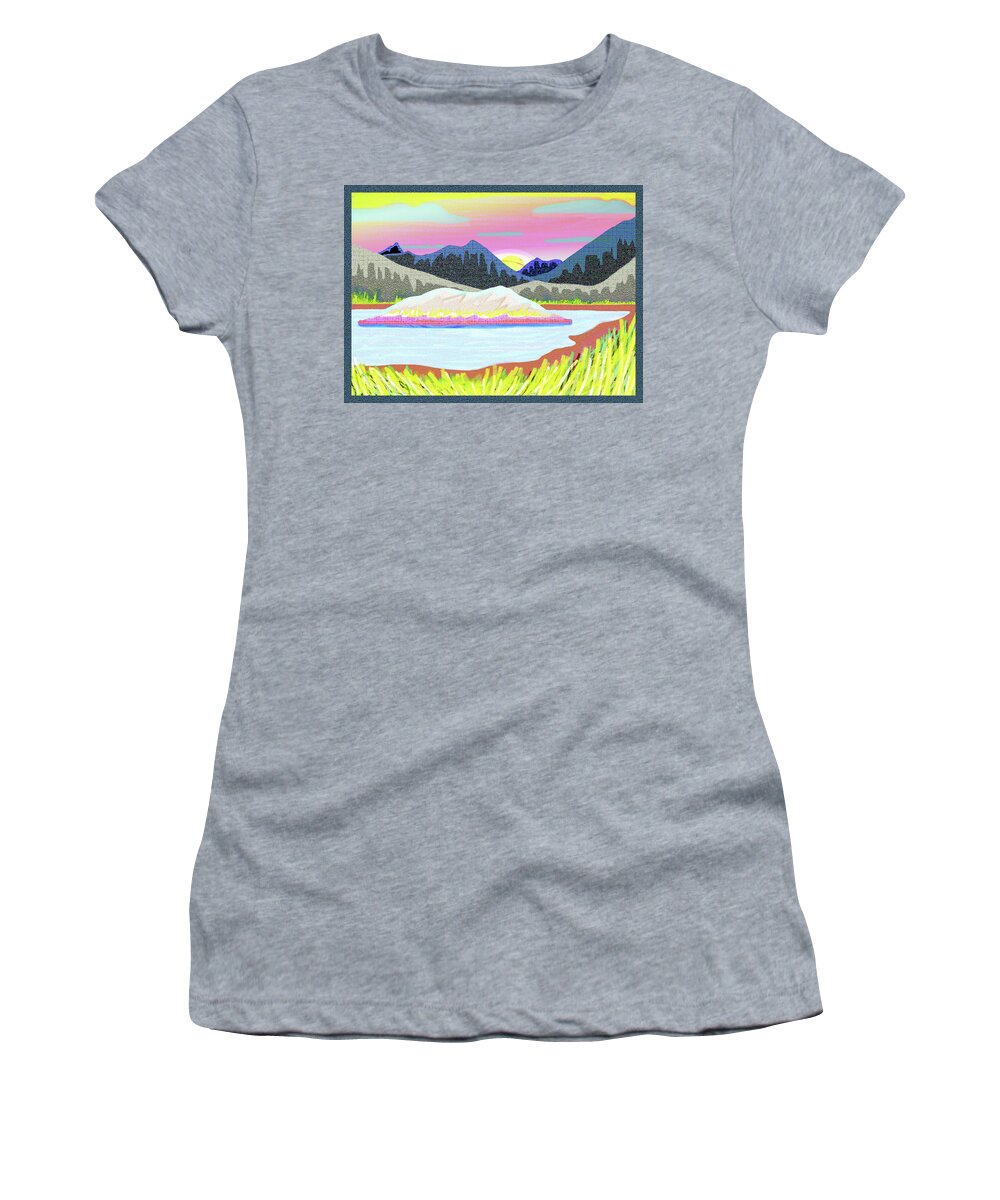 Mountain Scene Women's T-Shirt featuring the digital art Mountain Dreams by Rod Whyte