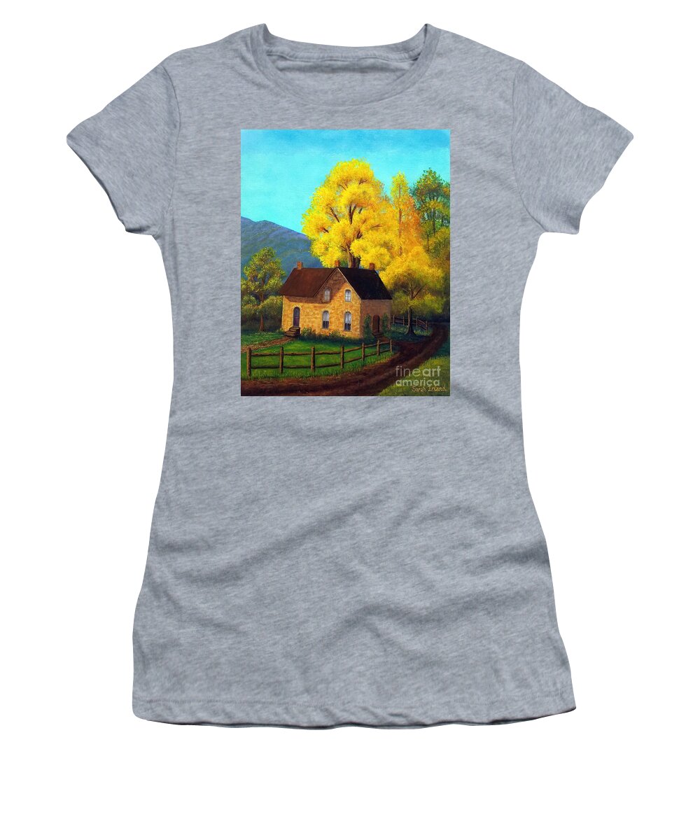 Mountain Women's T-Shirt featuring the painting Mountain Home by Sarah Irland