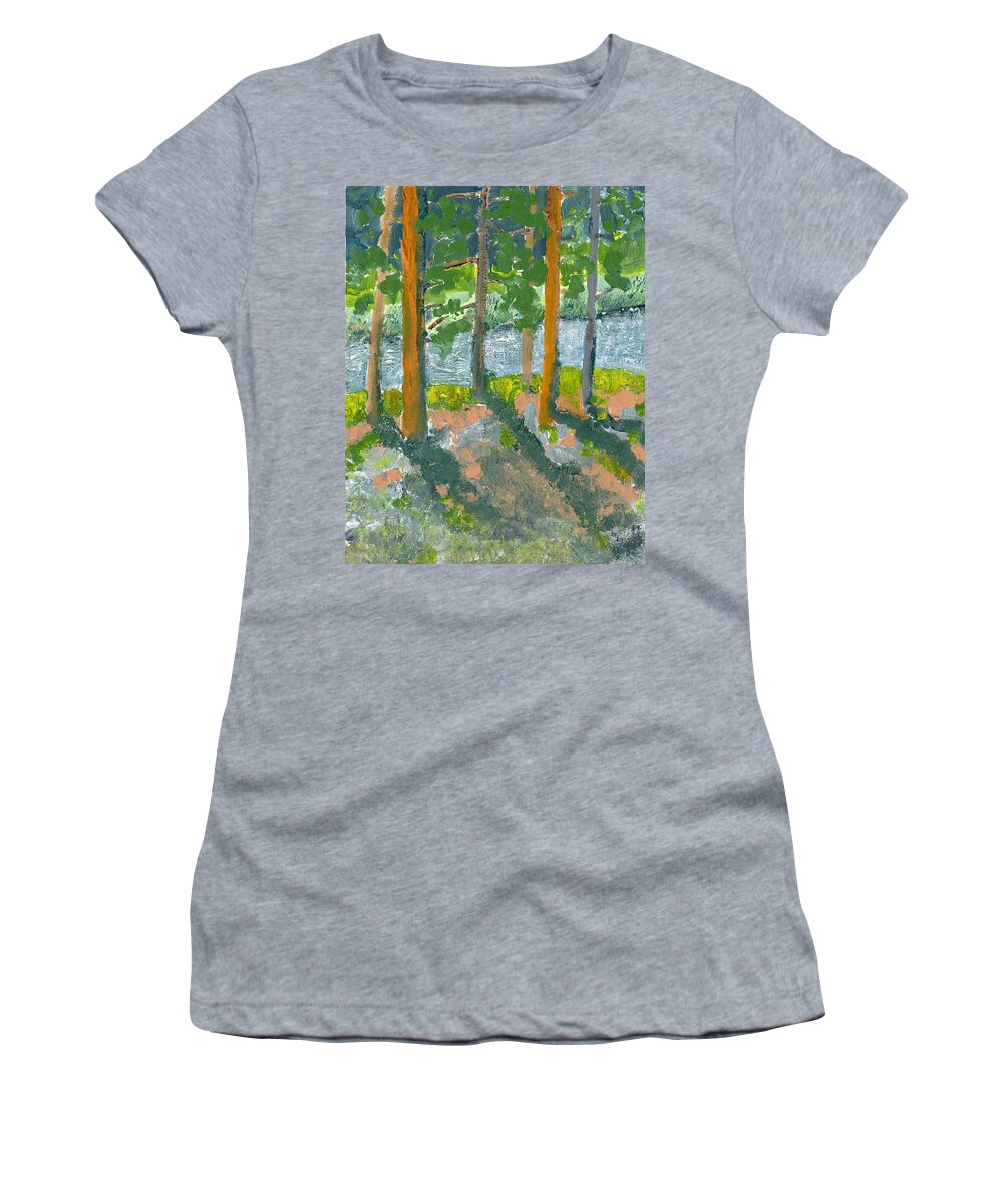 Black Hills Women's T-Shirt featuring the painting Mountain Valley by Rodger Ellingson