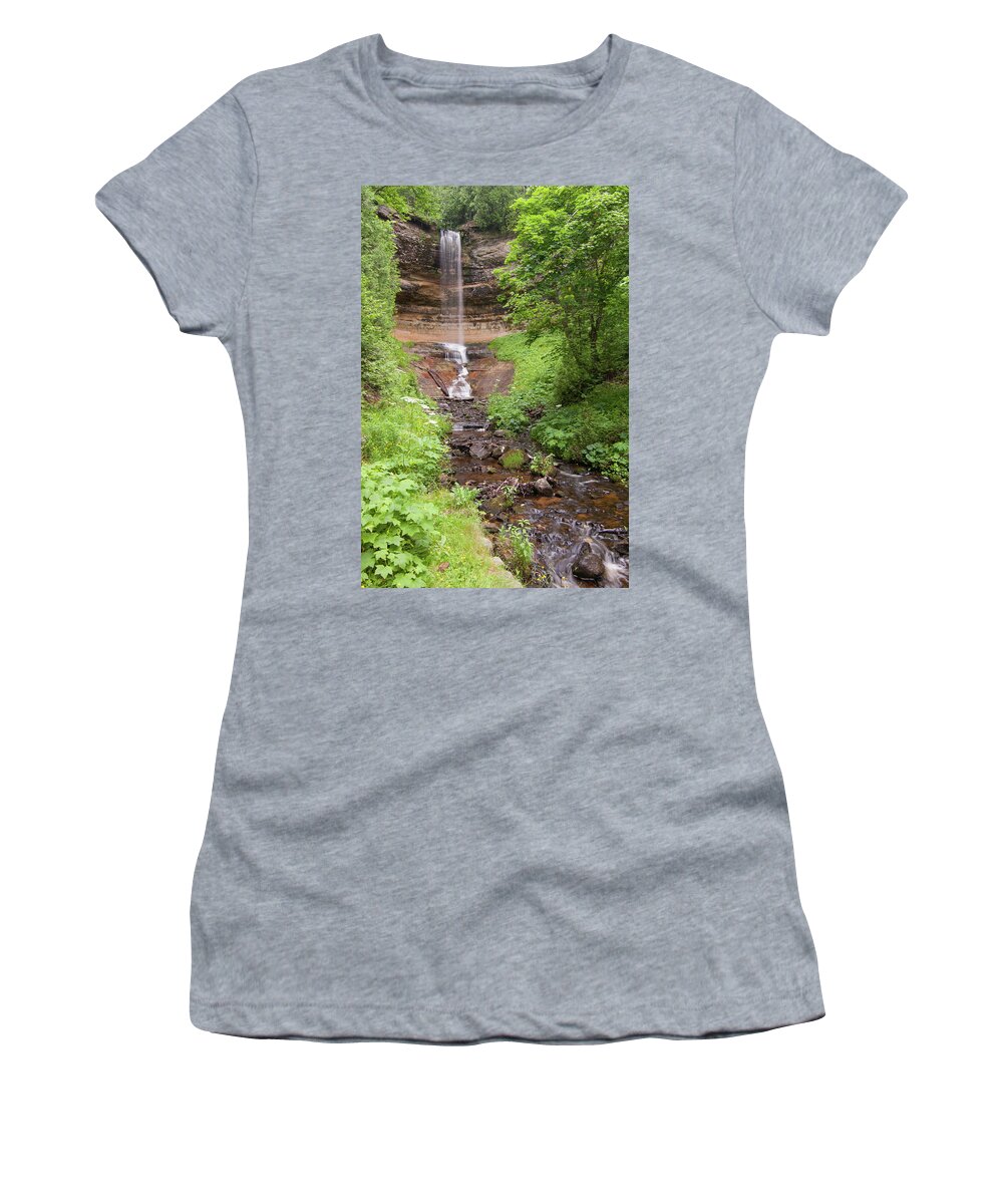 Waterfall Women's T-Shirt featuring the photograph Munising Falls by Paul Rebmann