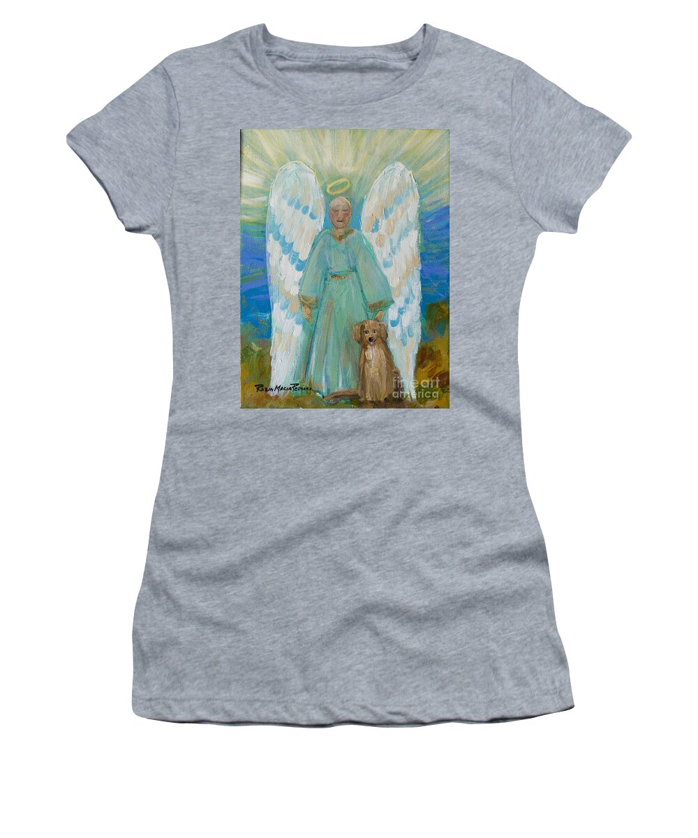 Angel Women's T-Shirt featuring the painting My Angels by Robin Pedrero