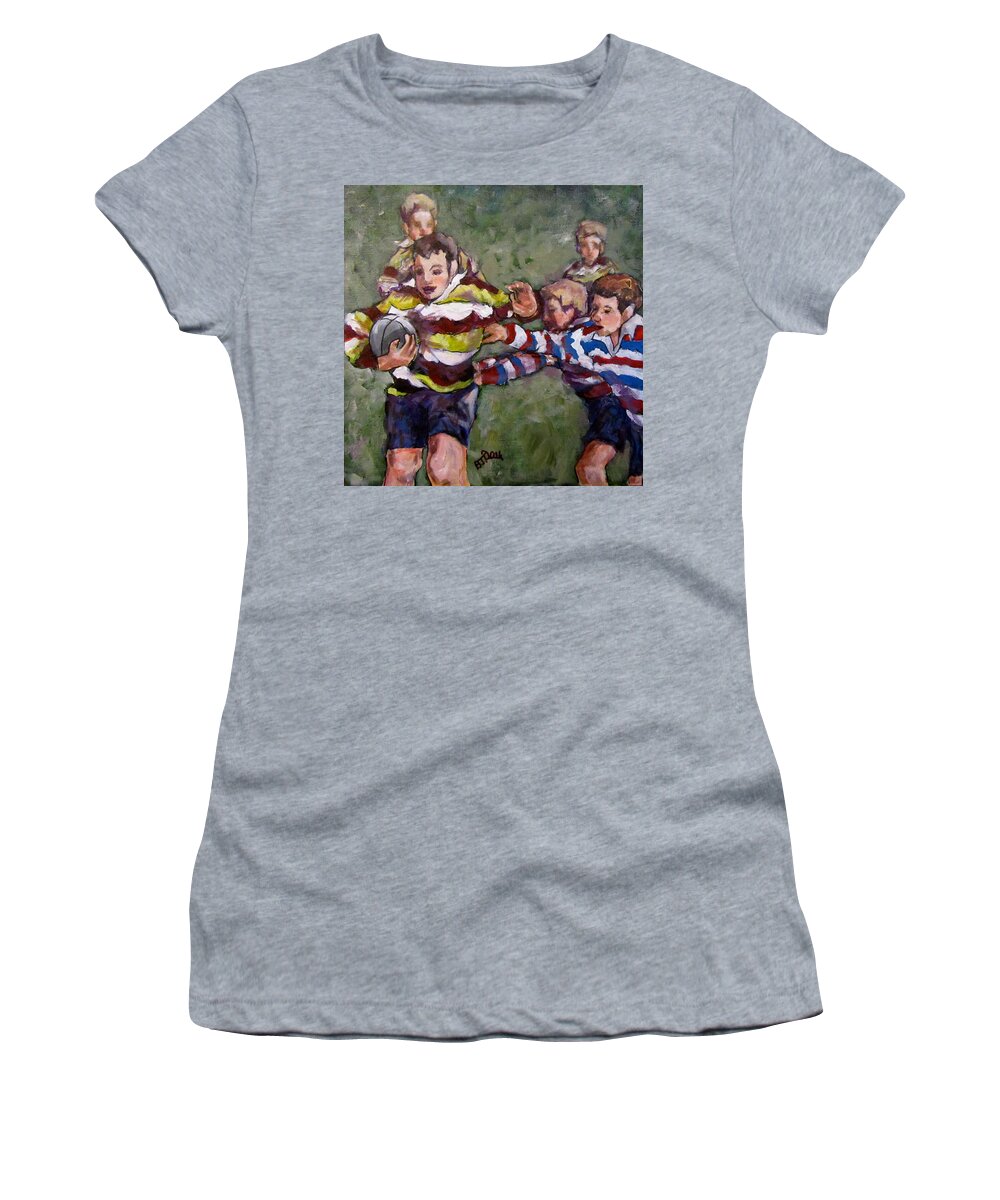 Soccer Women's T-Shirt featuring the painting My Ball by Barbara O'Toole