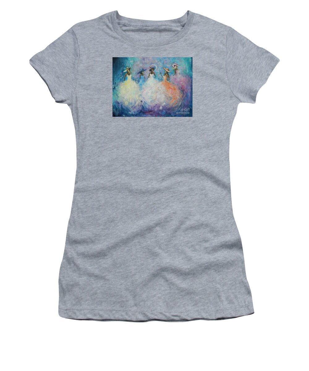 Ladies Women's T-Shirt featuring the painting My Fair Ladies by Dan Campbell