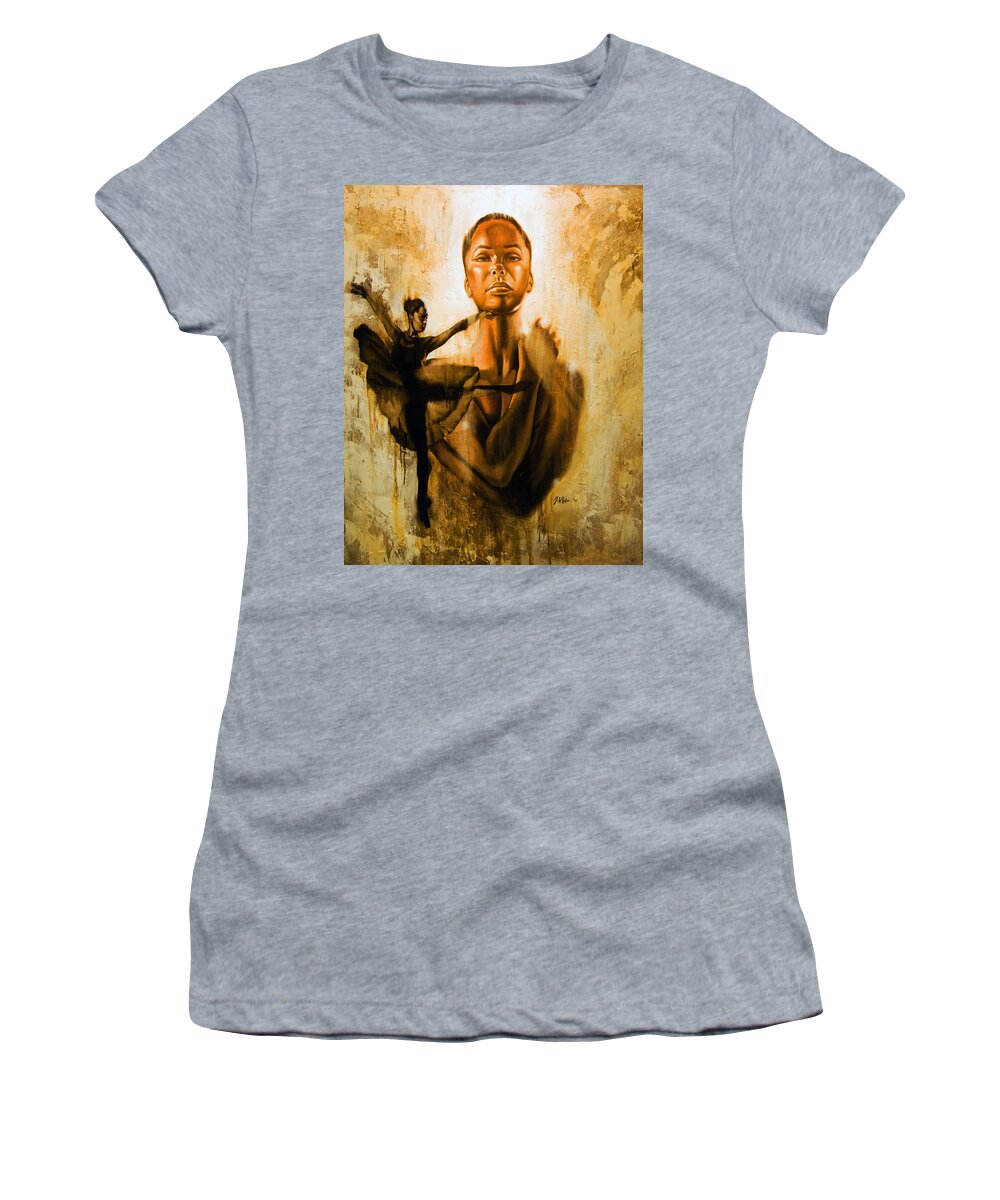 Misty Copeland Women's T-Shirt featuring the painting My Misty Dream by Jerome White
