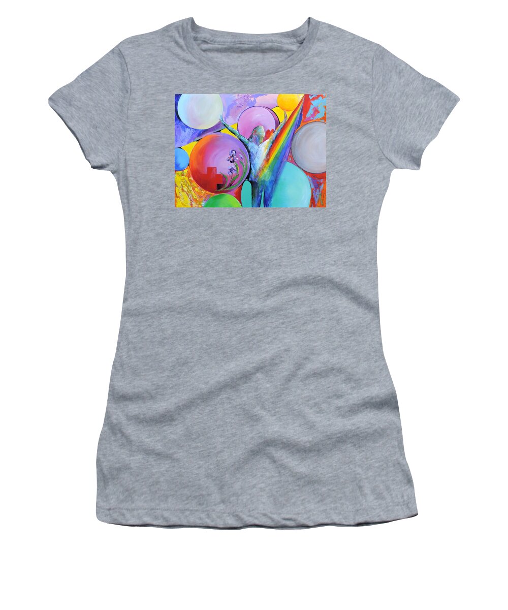 Female Women's T-Shirt featuring the painting My name is love. by Jodie Marie Anne Richardson Traugott     aka jm-ART