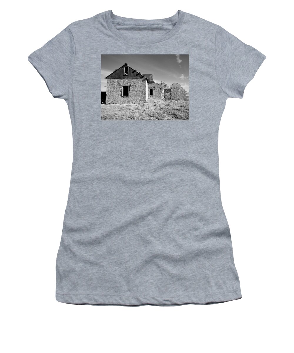Black And White Women's T-Shirt featuring the photograph Mystery Ranch No. 1 by Brad Hodges