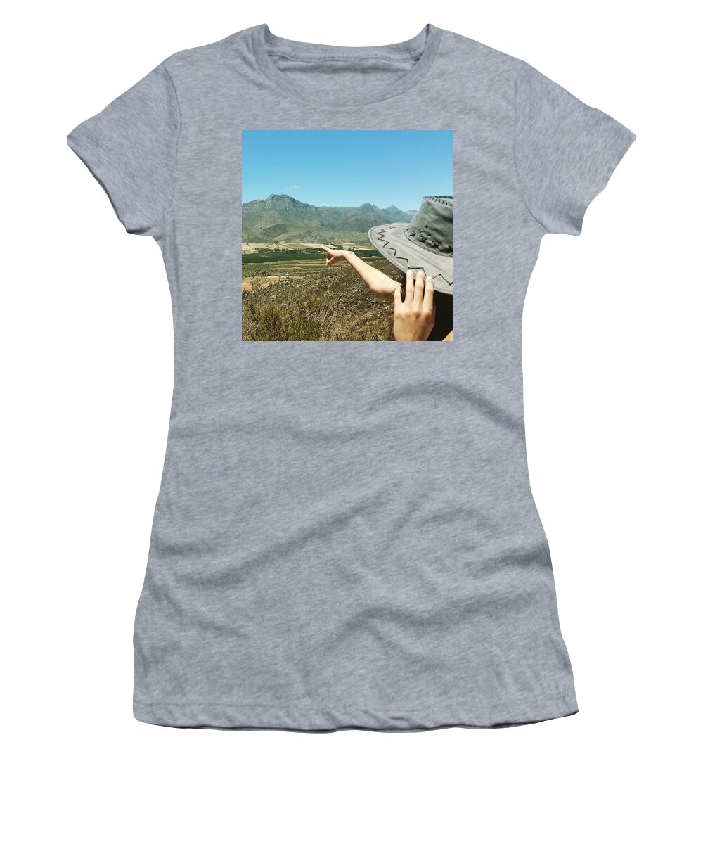 Mountain Women's T-Shirt featuring the photograph #mysterygirl Goes To #citrusdal by Krish Chetty