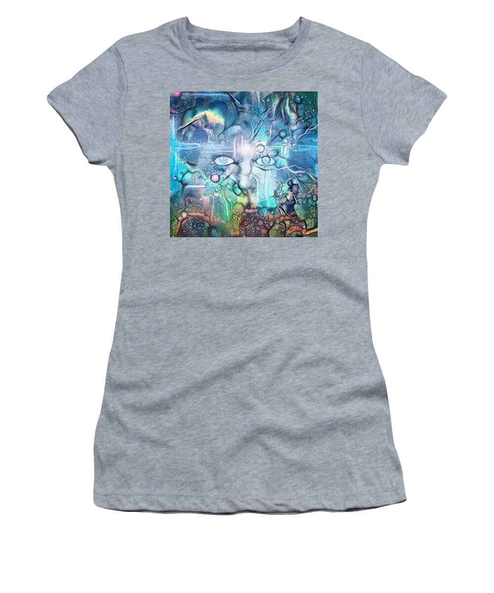 Space Women's T-Shirt featuring the digital art Mystic Face by Bruce Rolff