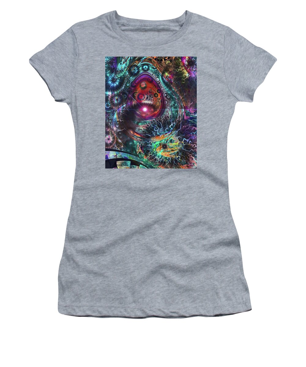 Mystical Dimensions Women's T-Shirt featuring the digital art Mystical DImensions by Linda Sannuti