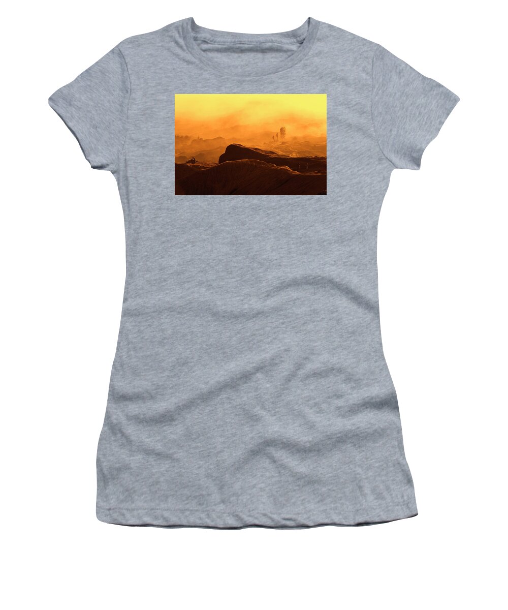 Landscape Women's T-Shirt featuring the photograph mystical view from Mt bromo by Pradeep Raja Prints