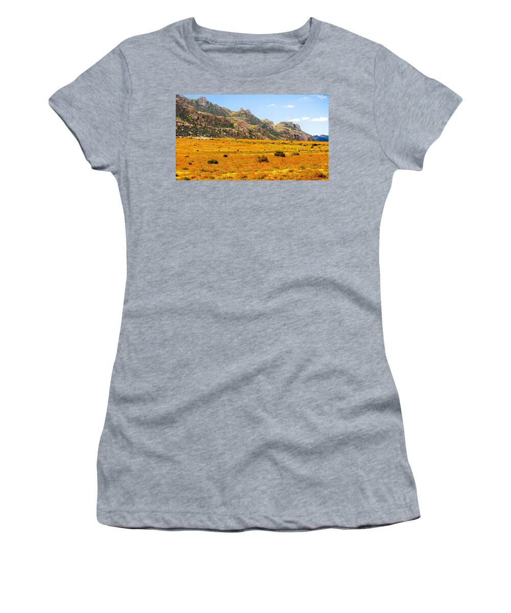 Namakwaland Women's T-Shirt featuring the photograph Namaqualand daisies by Patrick Kain