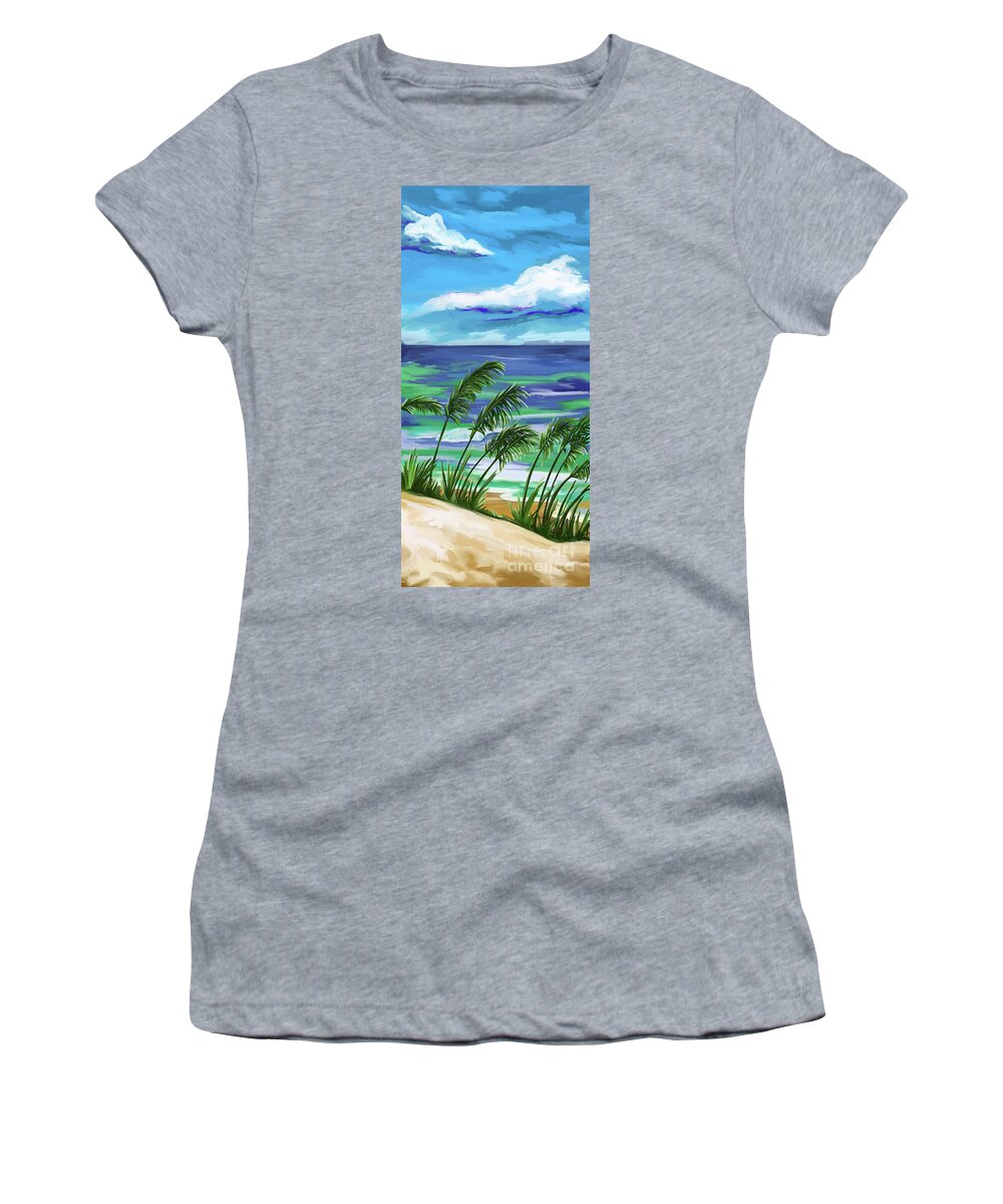 Sea Women's T-Shirt featuring the painting Names In The Sand 2 by Tim Gilliland