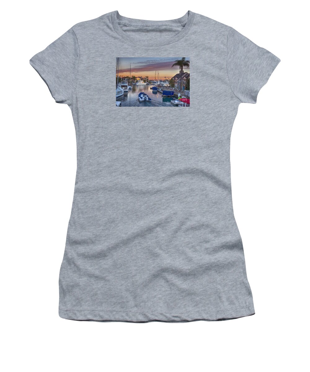 Naples Canals Women's T-Shirt featuring the photograph Naples Canal Dingey by David Zanzinger