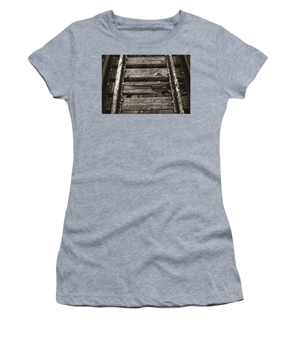 Union Pacific Women's T-Shirt featuring the photograph Narrow Gauge Tracks #Photography #Art #Trains by Nathan Little