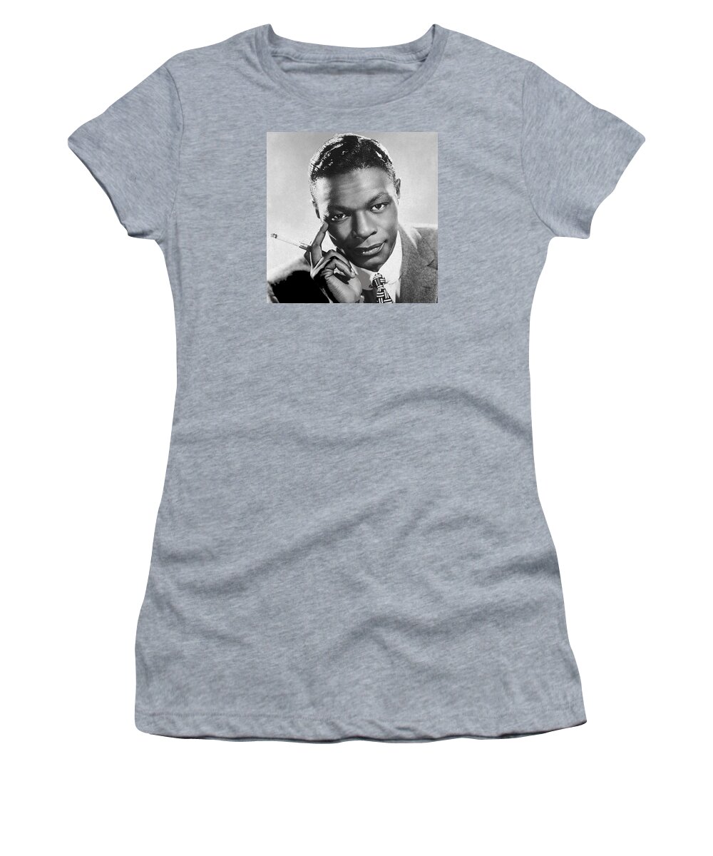 Nat King Cole Circa 1955 Women's T-Shirt featuring the photograph Nat King Cole circa 1955-2015 by David Lee Guss