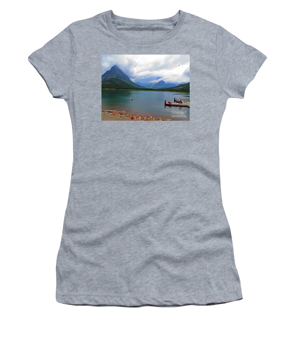 National Parks Women's T-Shirt featuring the photograph National Parks. Serenity of McDonald by Ausra Huntington nee Paulauskaite