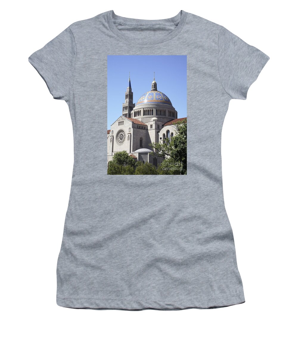  Architecture Women's T-Shirt featuring the photograph National Shrine of the Immaculate Conception by William Kuta