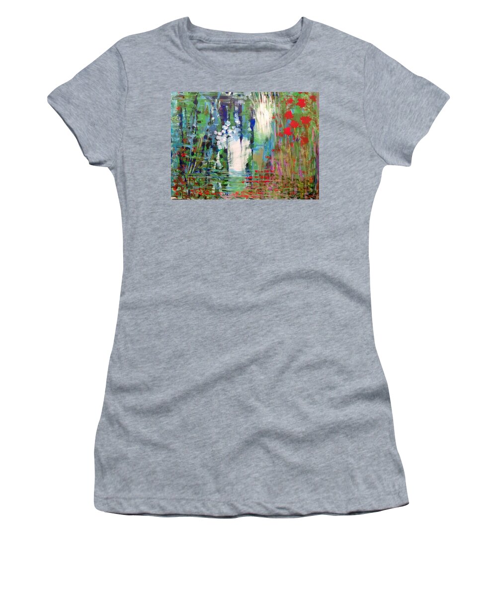 Painting Women's T-Shirt featuring the painting Natural Depths by Nicolas Bouteneff