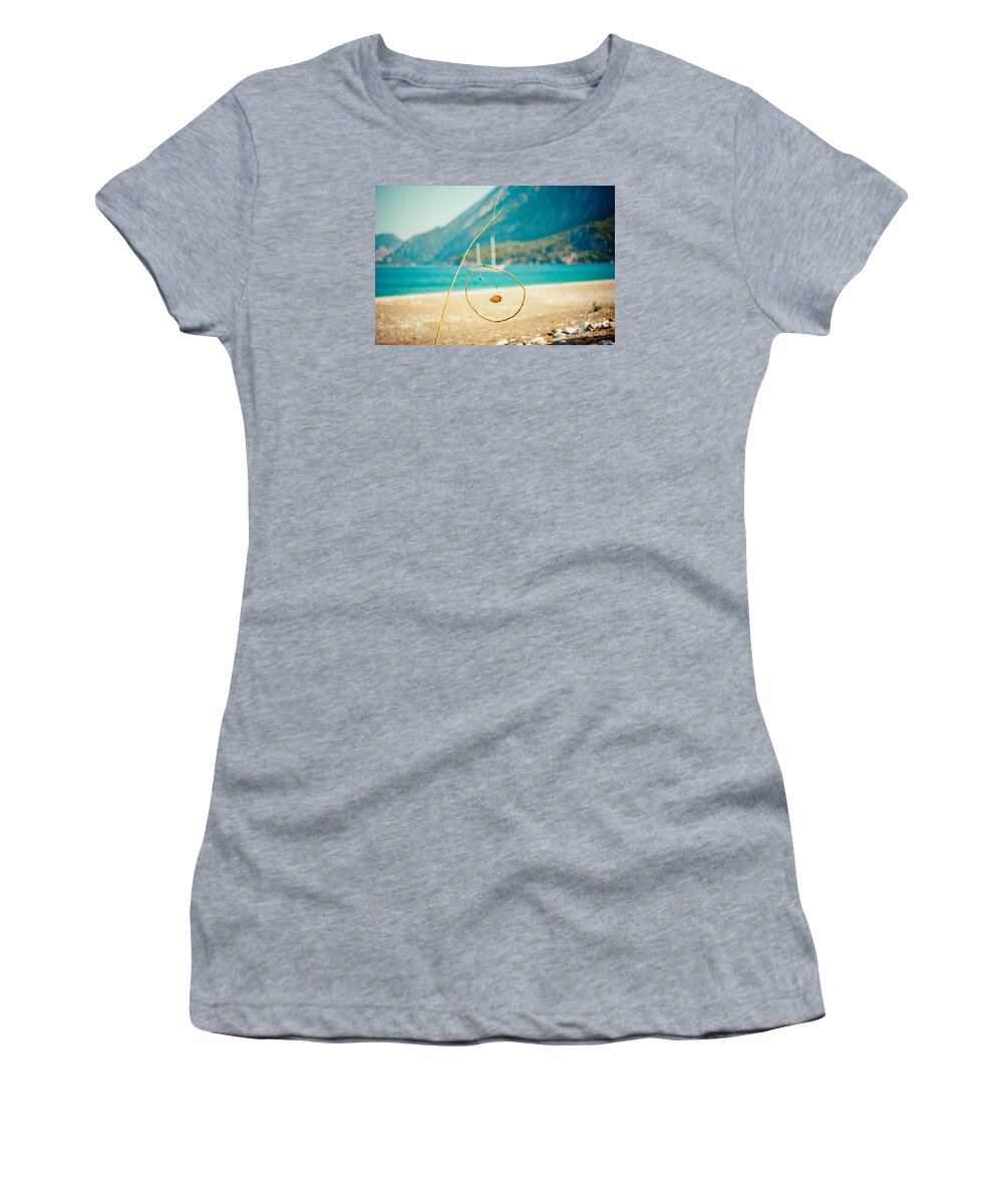 Water Women's T-Shirt featuring the photograph Nature sculpture at coast Seascape Artmif.lv by Raimond Klavins