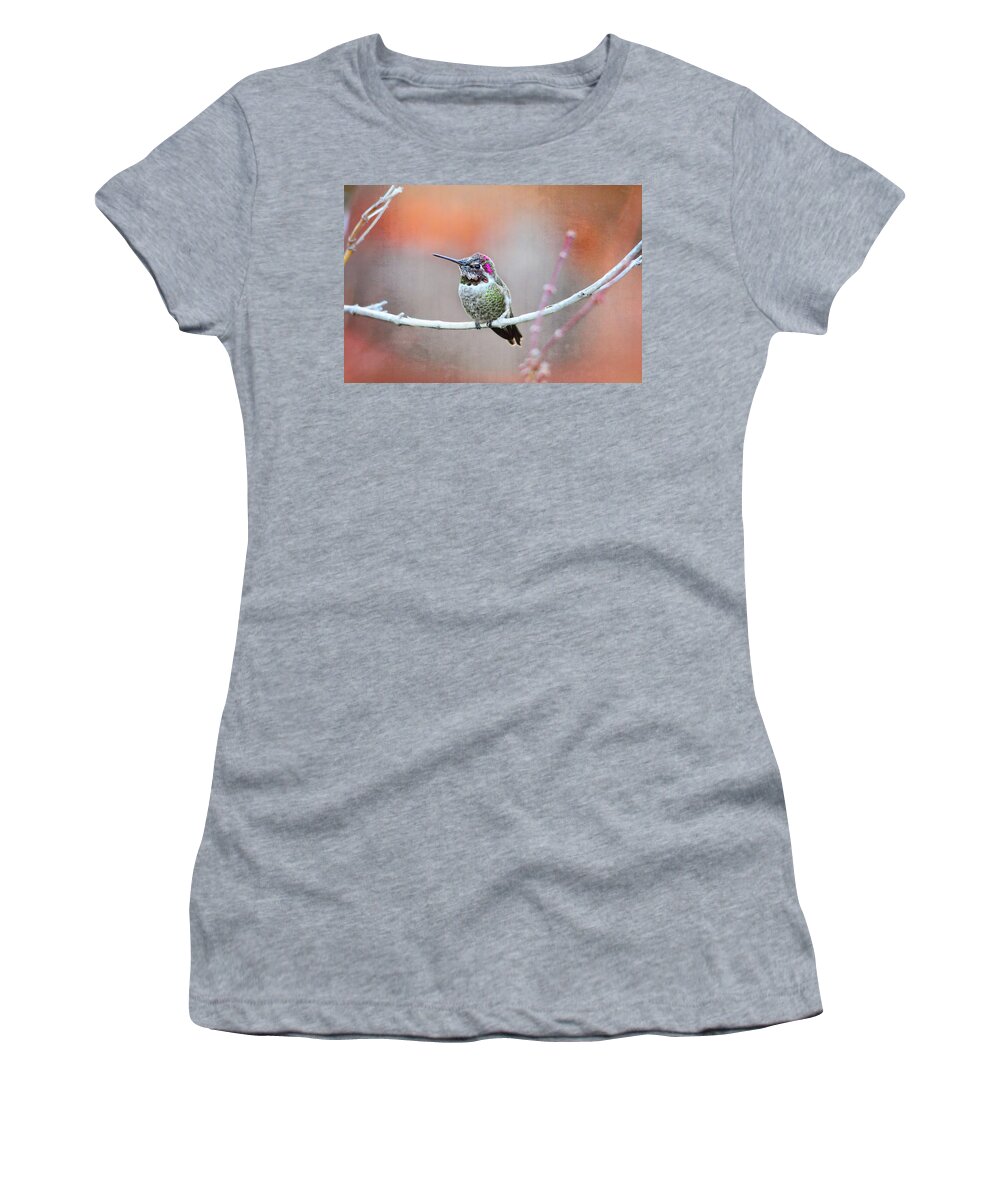 Hummingbird Women's T-Shirt featuring the photograph Nature's Kiss by Lynn Bauer