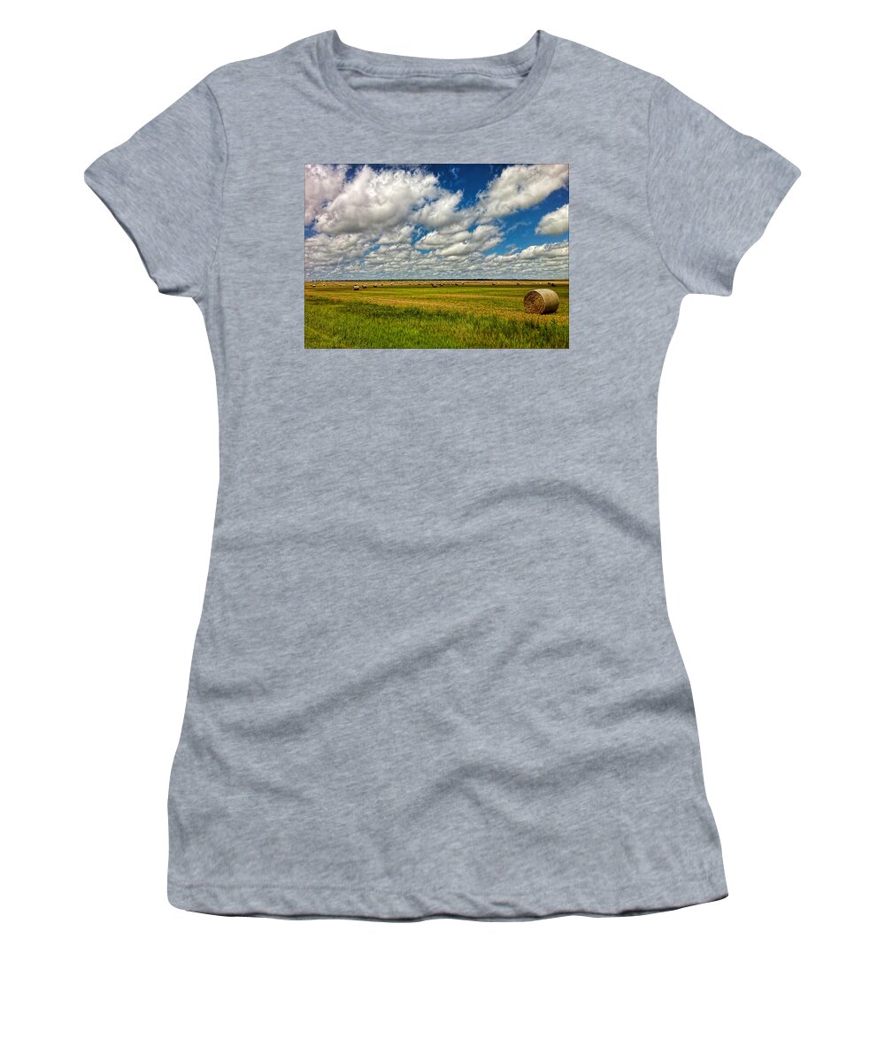 Nebraska Women's T-Shirt featuring the photograph Nebraska Wheat Fields by Ginger Wakem