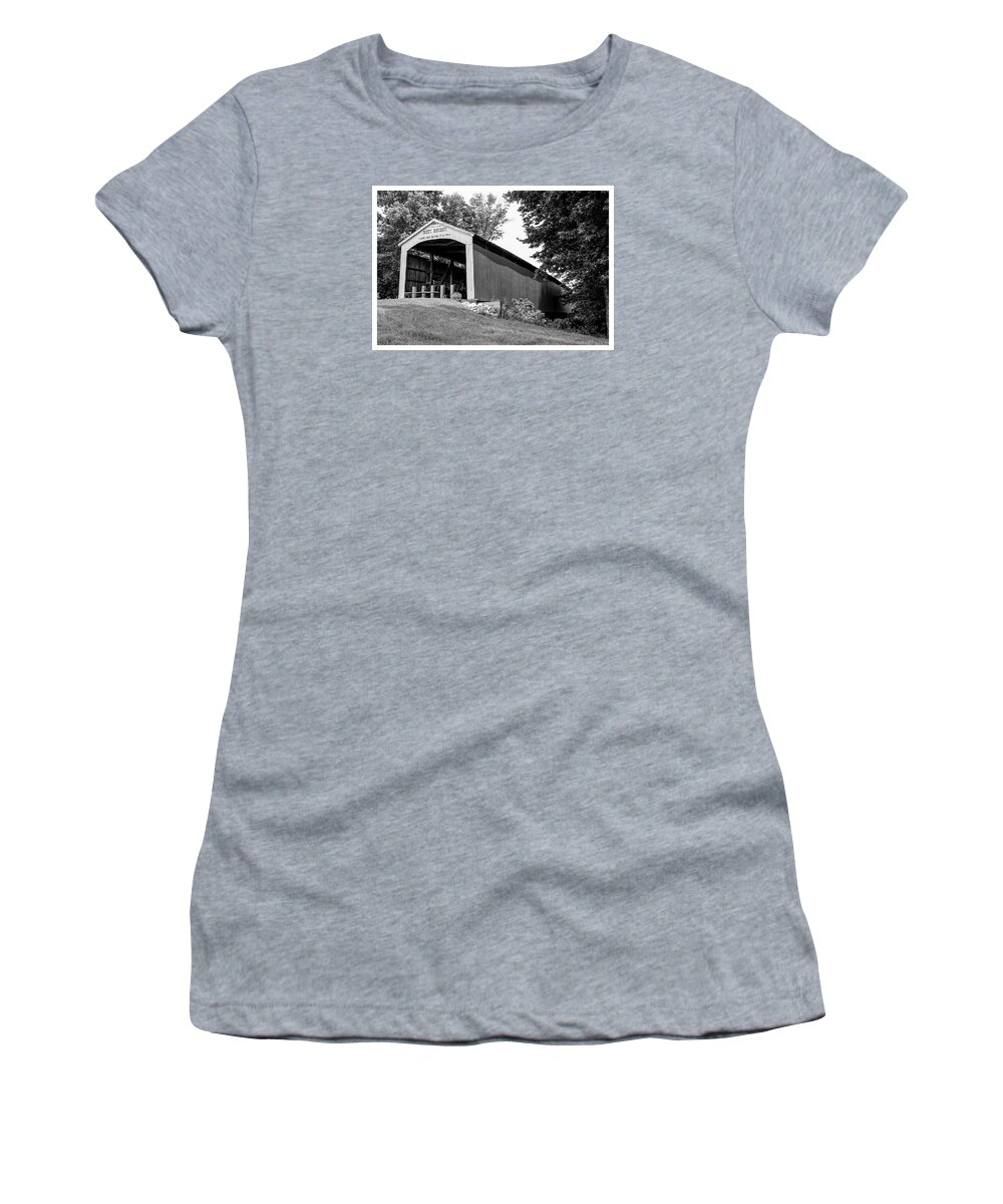 Neet Women's T-Shirt featuring the photograph Neet Covered Bridge by Margie Wildblood