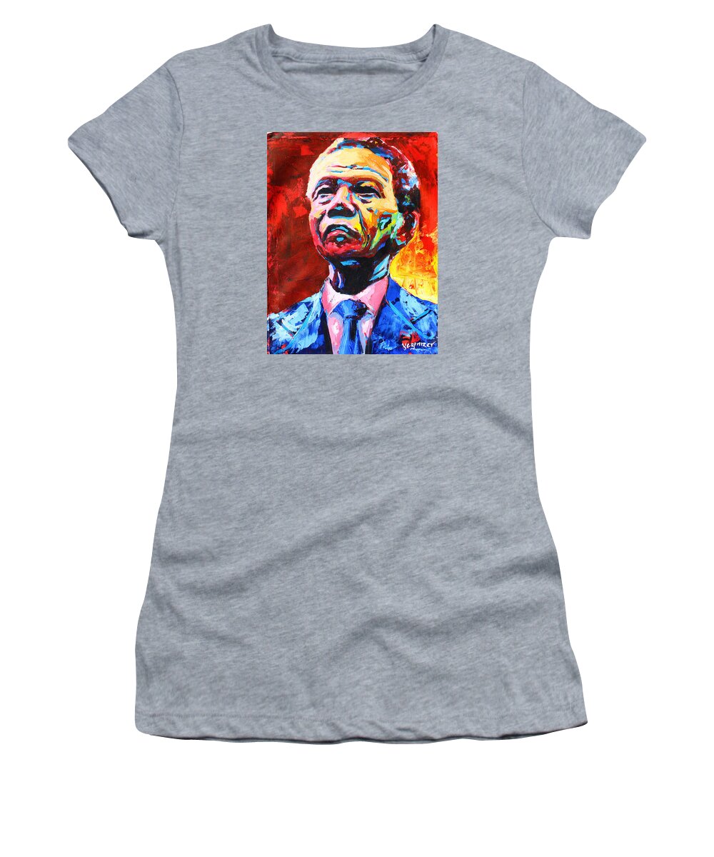 True African Art Women's T-Shirt featuring the painting Nelson Mandela 3 by Evans Yegon