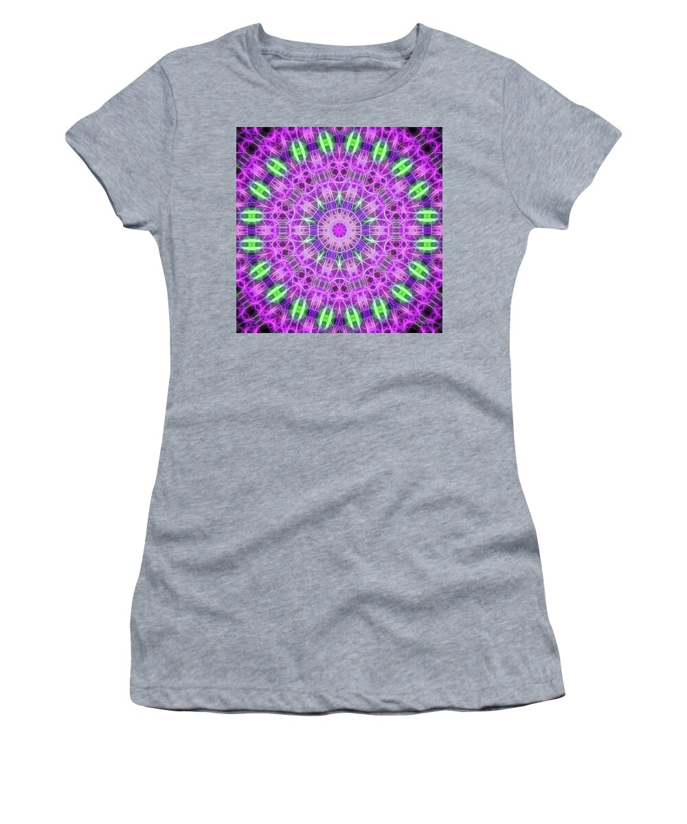 Tao Women's T-Shirt featuring the painting Neon Mandala, Nbr 18 by Will Barger