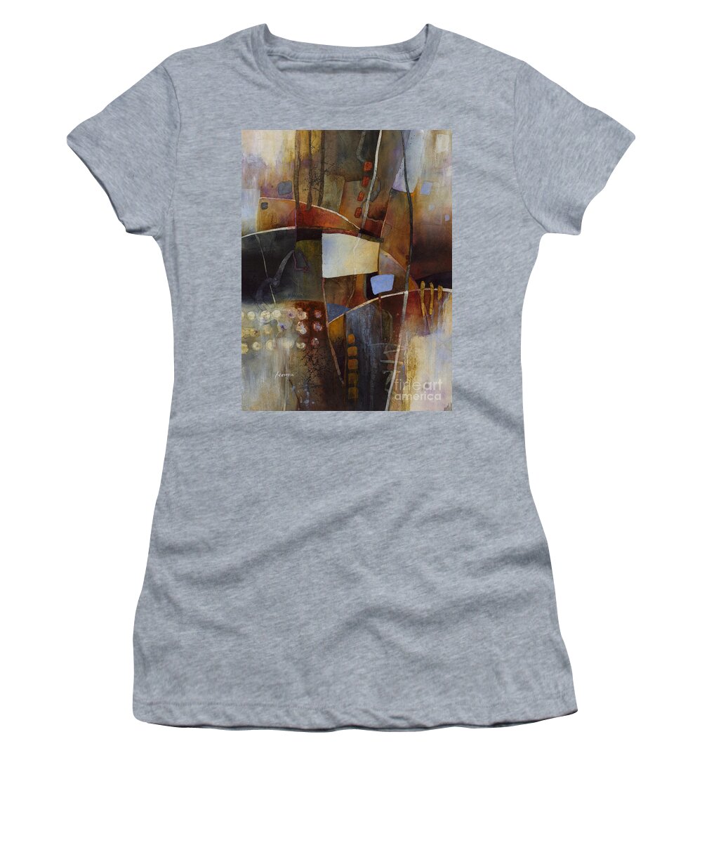 Abstract Women's T-Shirt featuring the painting Neutral Elements 2 by Hailey E Herrera