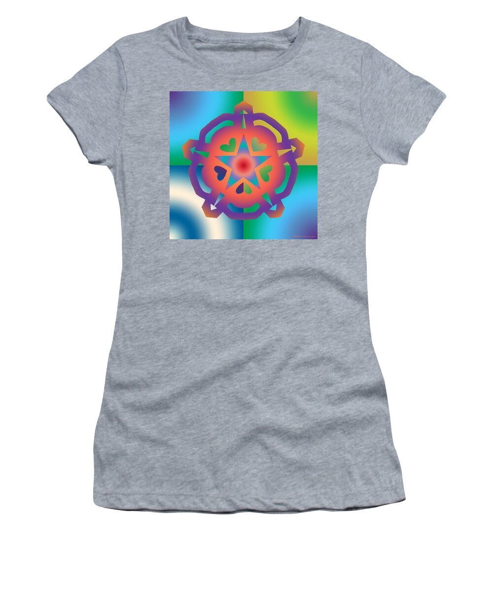 Pentacle Women's T-Shirt featuring the digital art New Star 6a by Eric Edelman