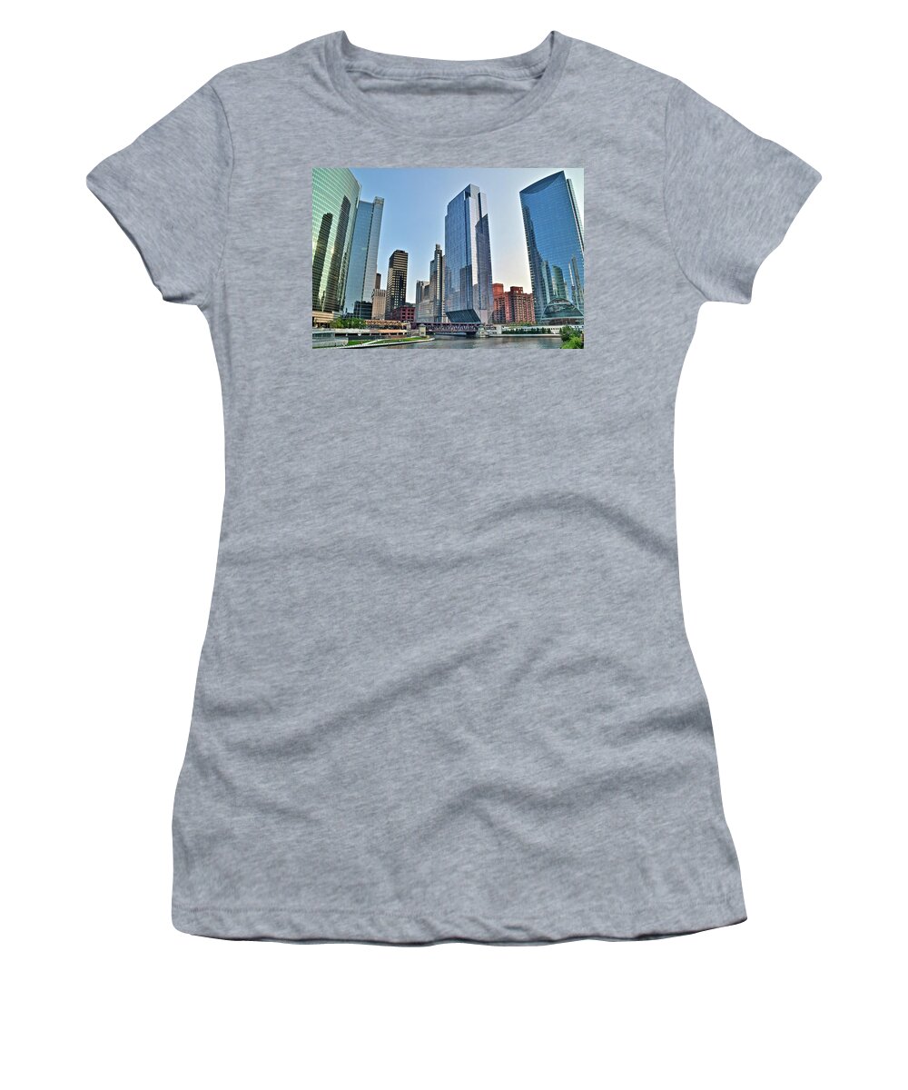 Chicago Women's T-Shirt featuring the photograph New View in Chicago by Frozen in Time Fine Art Photography