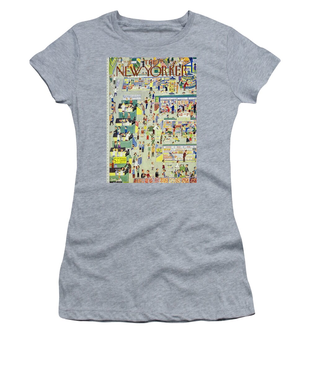 Supermarket Women's T-Shirt featuring the painting New Yorker May 18th 1957 by Charles E Martin