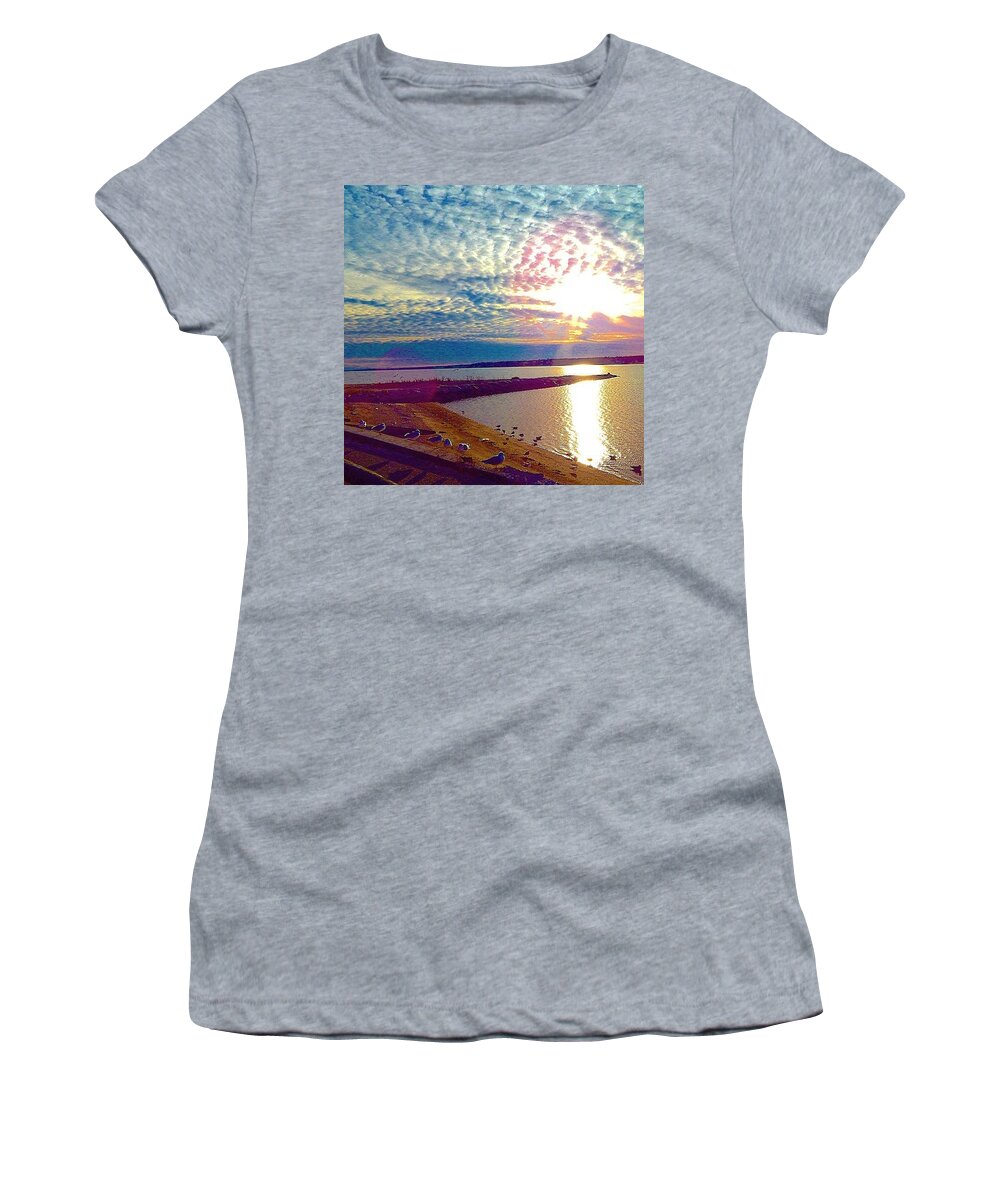 Sunset Women's T-Shirt featuring the photograph A Southend Sunset by Kate Arsenault 