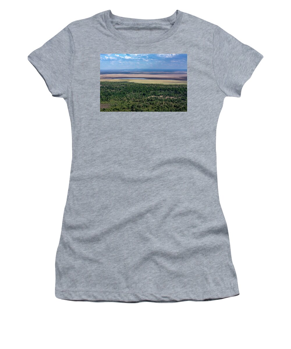 Ngorongoro Crater Women's T-Shirt featuring the photograph Ngorongoro Crater, Tanzania, East Africa by Aidan Moran