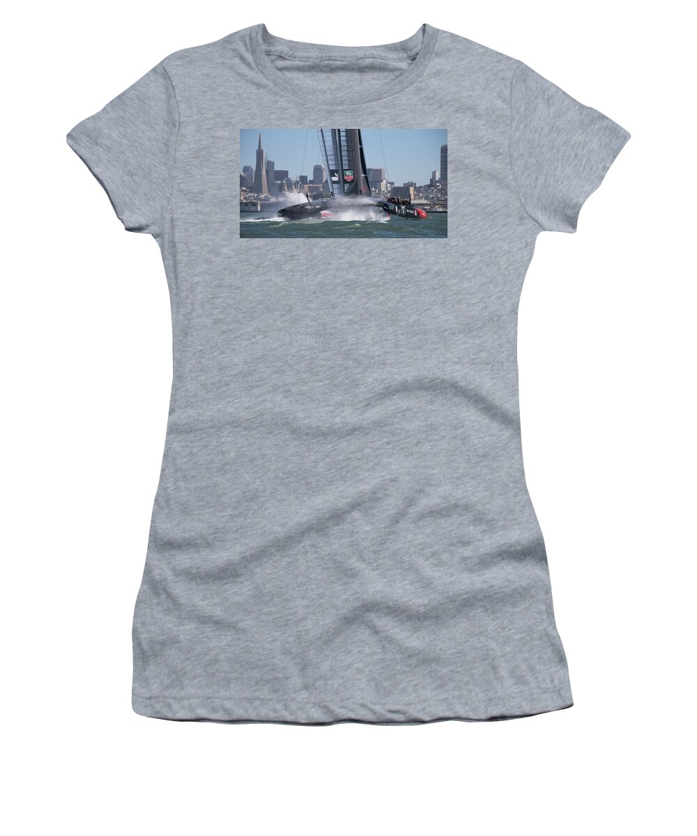 Sloop Women's T-Shirt featuring the photograph Nice Day 6 by Steven Lapkin