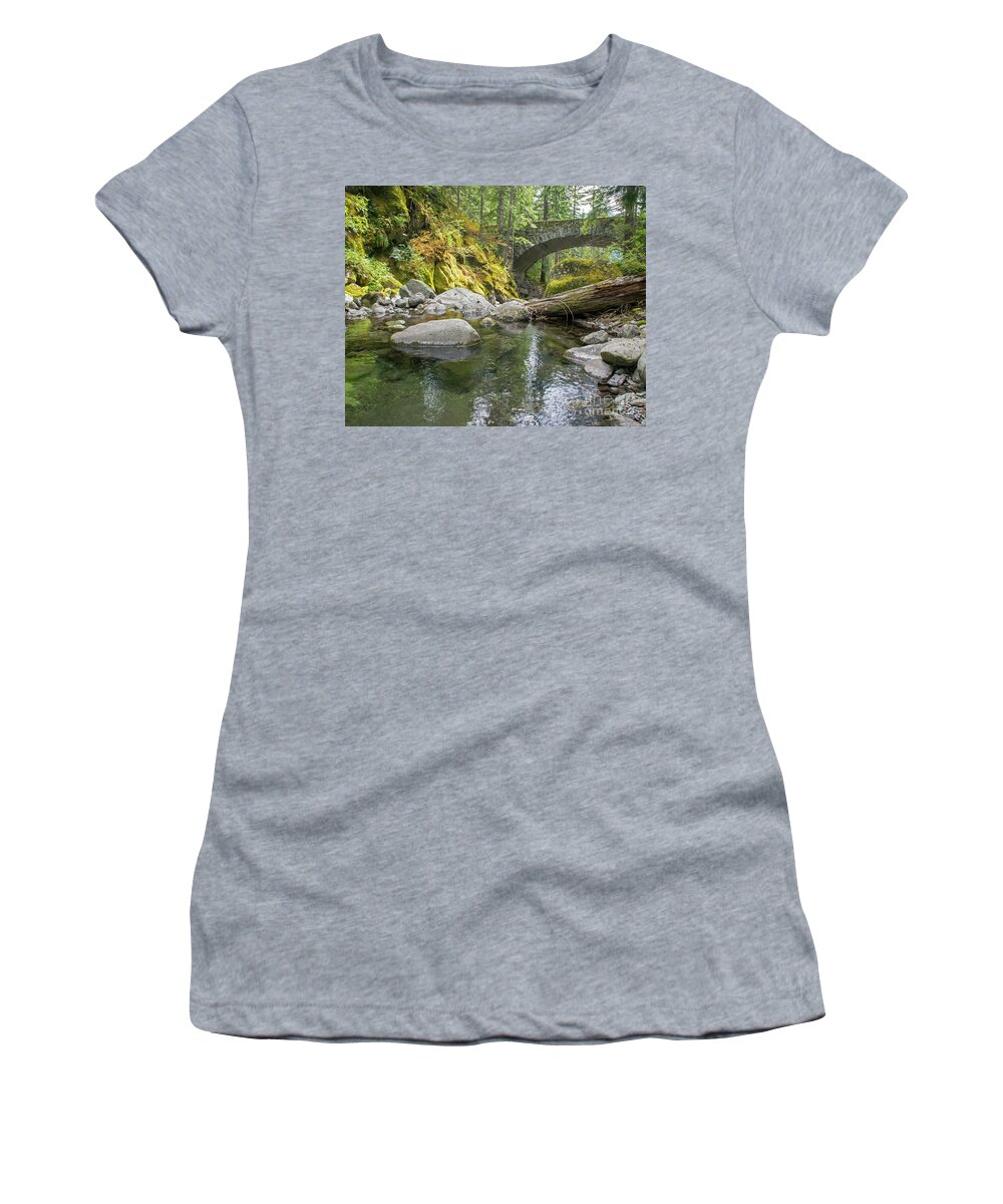 Waterfalls Women's T-Shirt featuring the photograph Nickel Creek 1024 by Chuck Flewelling