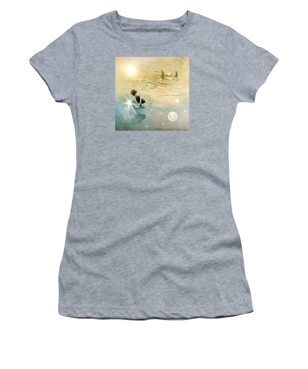 Digital Art Women's T-Shirt featuring the digital art Night And Day Harvest by Melissa D Johnston