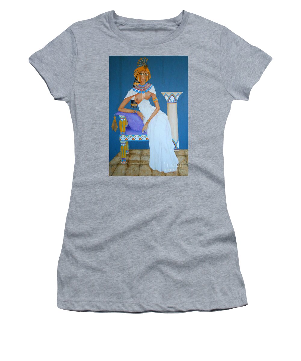 Cleopatra Women's T-Shirt featuring the painting Nile Nymph -- Cleopatra, #1 in Famous Flirts Series by Jayne Somogy