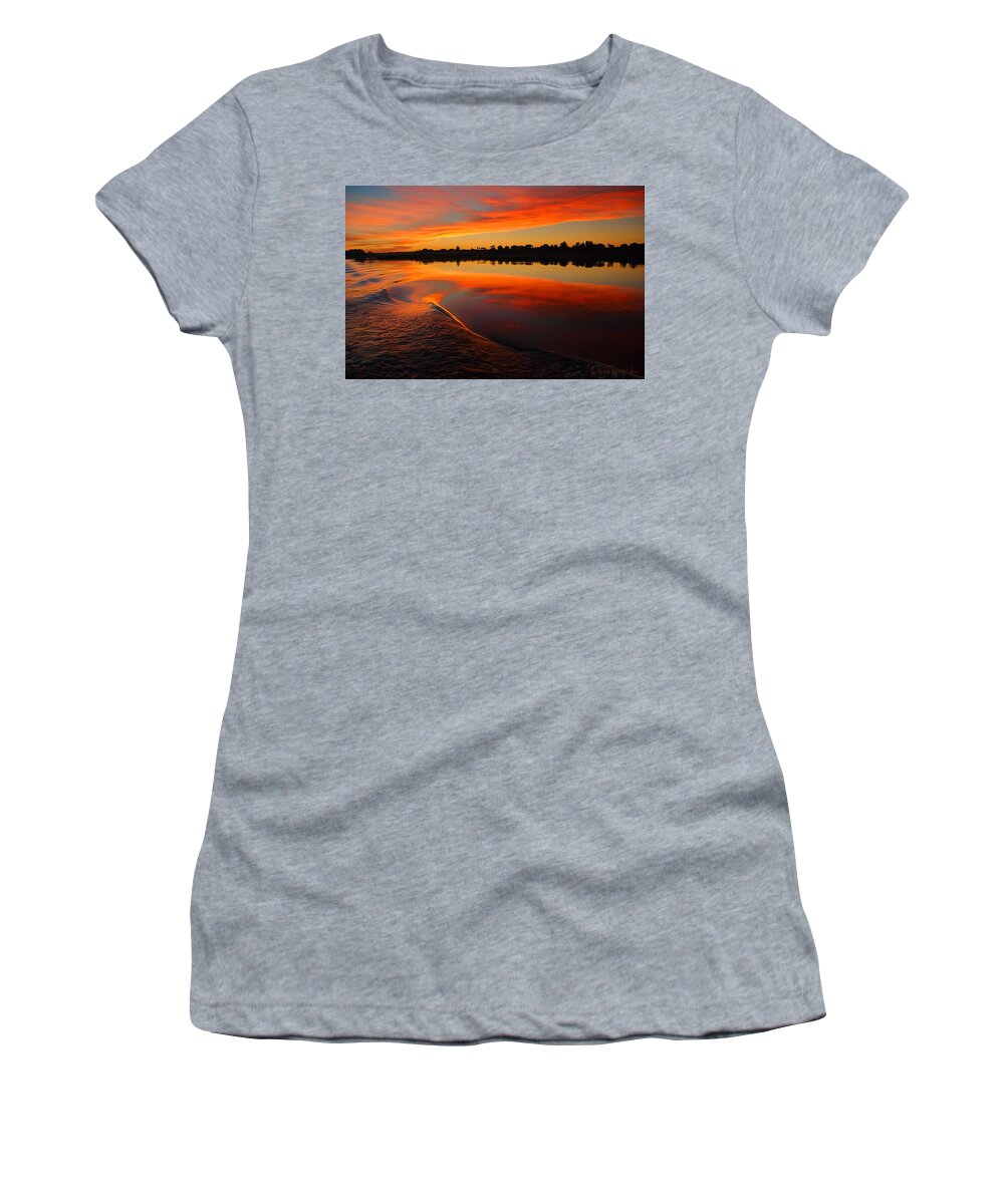 Nile Women's T-Shirt featuring the photograph Nile Sunset by Nigel Fletcher-Jones
