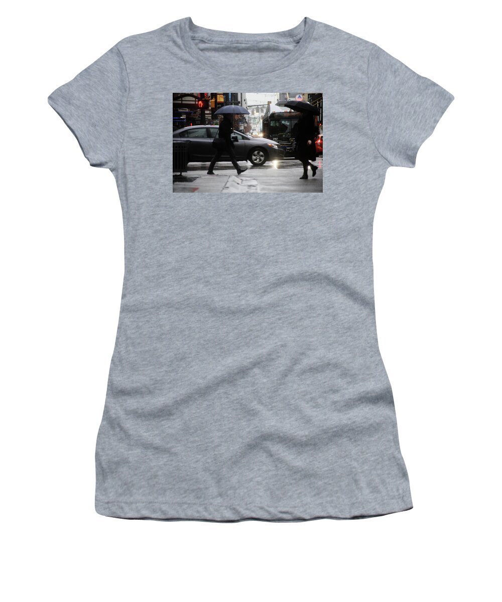 Street Photography Women's T-Shirt featuring the photograph No trees sneeze by J C