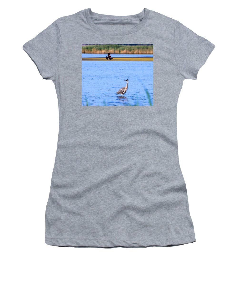 Great Women's T-Shirt featuring the photograph Noisy Neighbor by Allan Levin