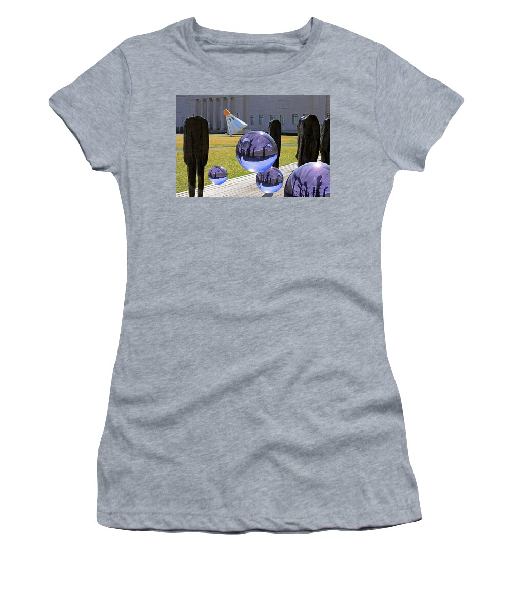 Marble Women's T-Shirt featuring the photograph North Lawn Visitors by Christopher McKenzie